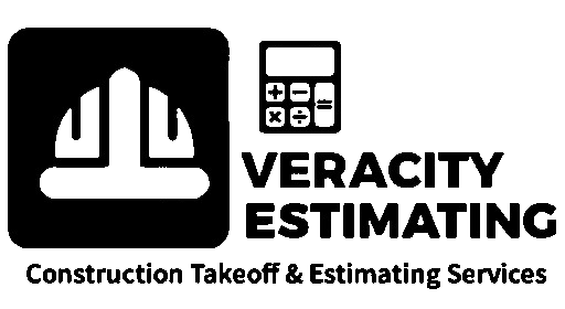 veracity estimating services logo. black and white