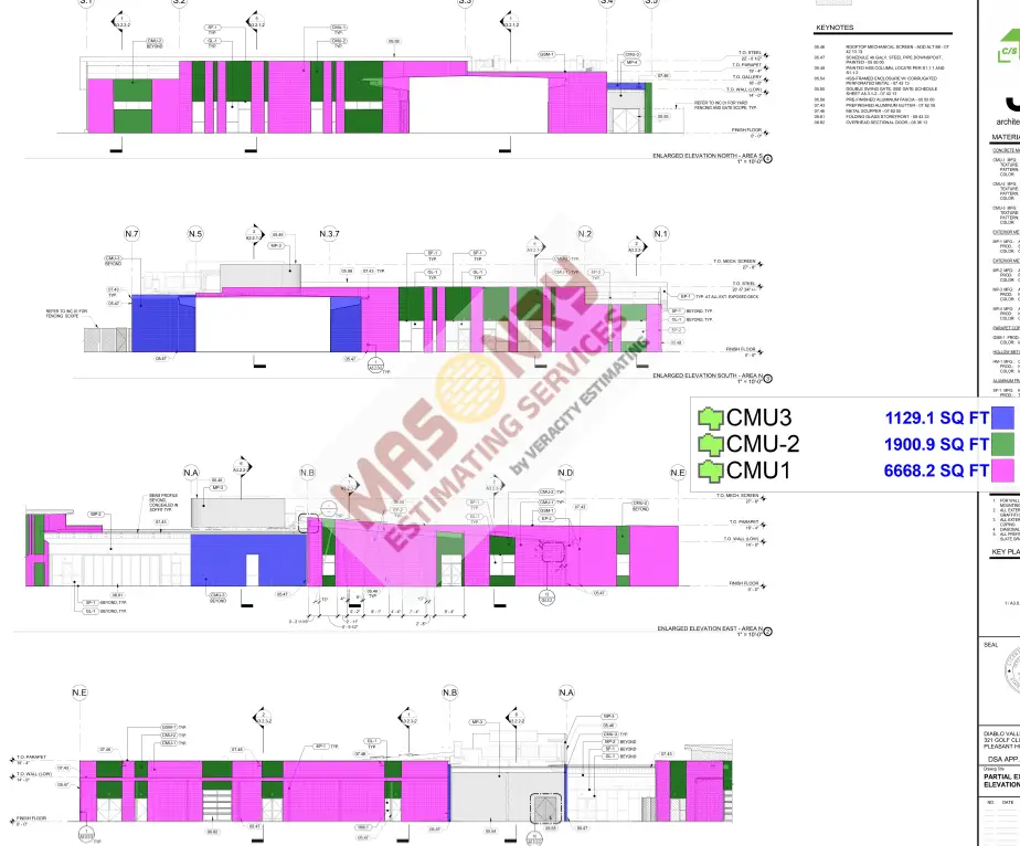 masonry takeoff annotated drawings 1
