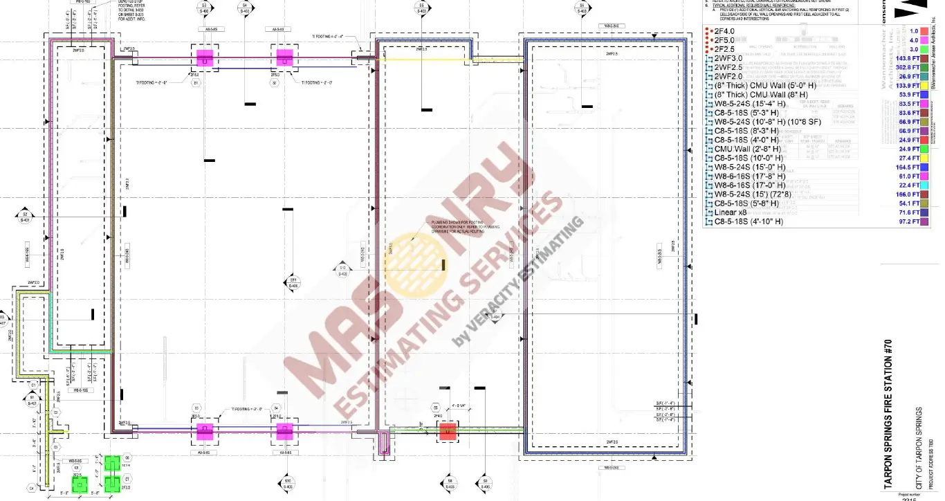 masonry takeoff annotated drawings 2